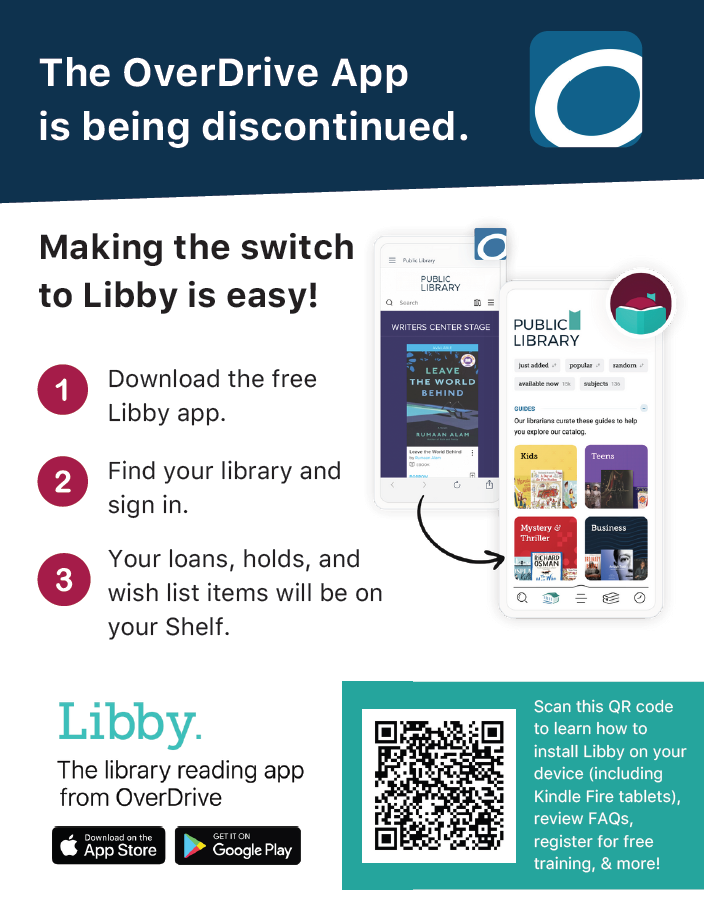 The OverDrive App is being discontinued. Make the switch to Libby.